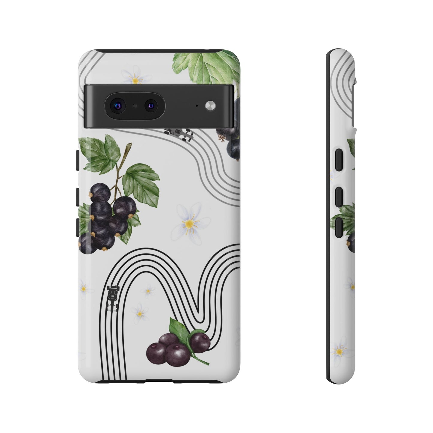 F1 Cadillac and Black Currants Phone Case, Trendy F1 Gift, Formula 1 Gift, Cute Fruit F1 Phone Case, Unique Phone Case