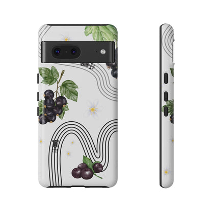 F1 Cadillac and Black Currants Phone Case, Trendy F1 Gift, Formula 1 Gift, Cute Fruit F1 Phone Case, Unique Phone Case
