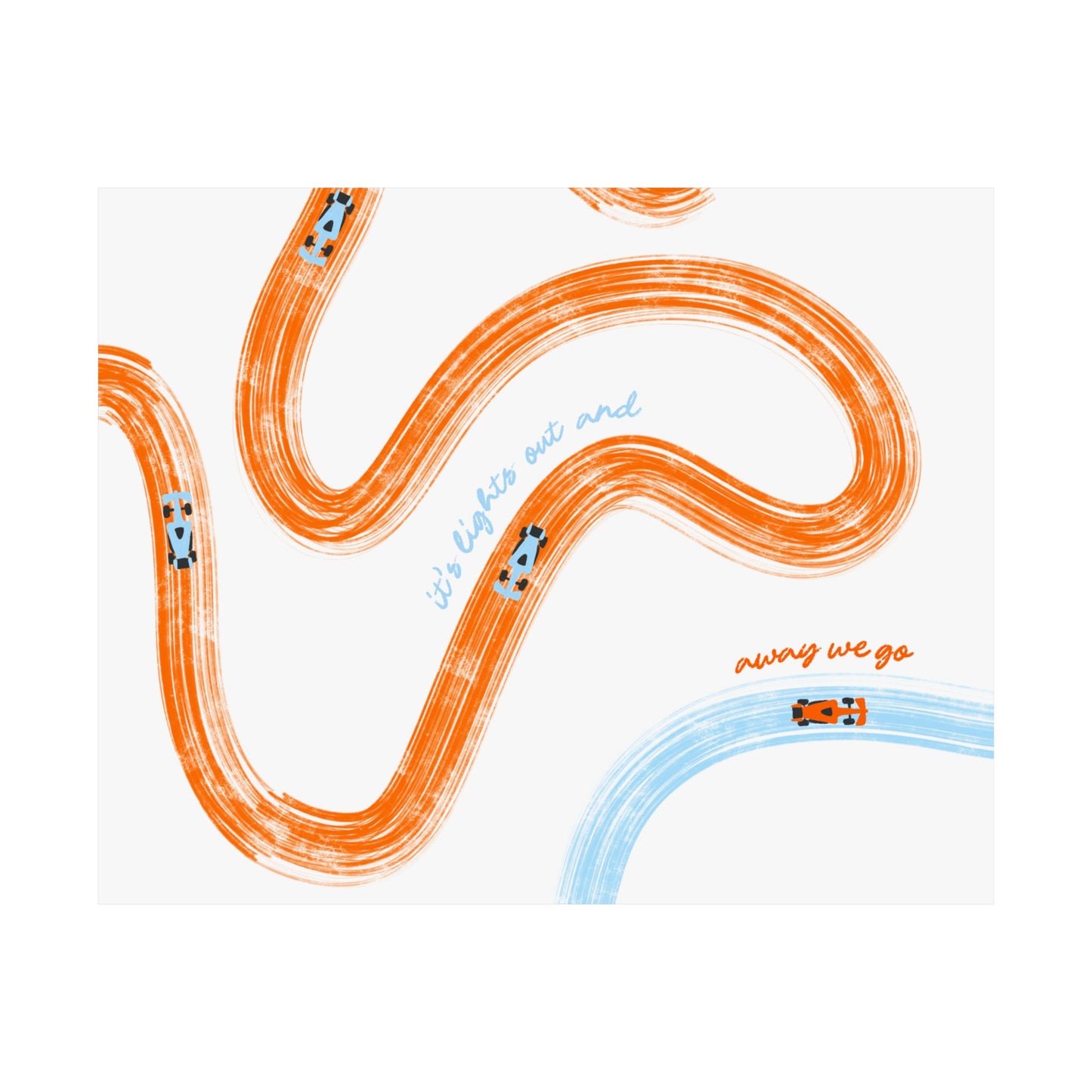 McLaren Orange and Blue Matte Horizontal Poster | US SIZING