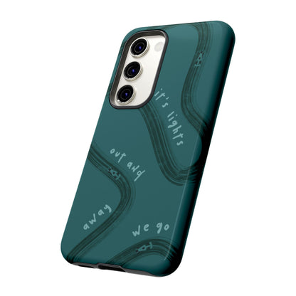 Teal Lights Out F1 Phone Case Design, Trendy F1 Gift, Formula 1 Gift, Cute F1 Phone Case, Unique Formula One Phone Case