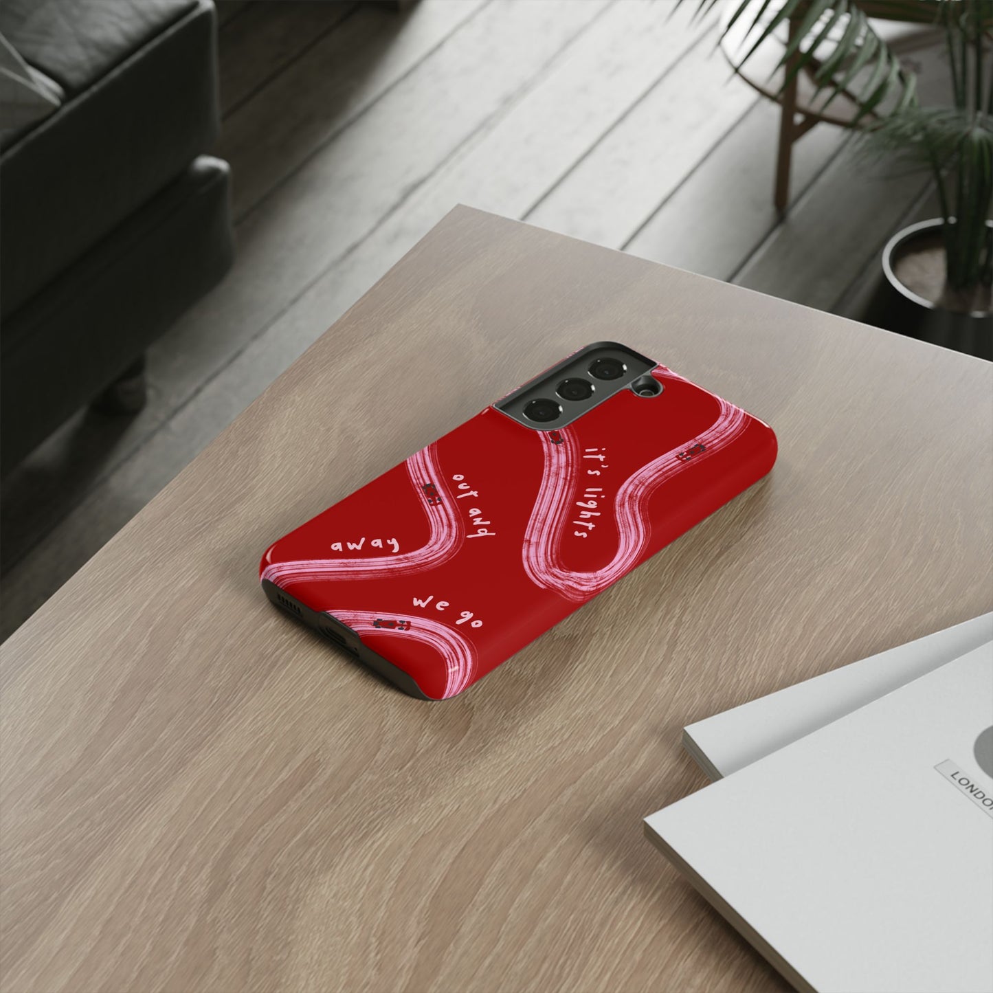 Red and Pink Lights Out F1 Phone Case Design, Trendy F1 Gift, Formula 1 Gift, Cute F1 Phone Case, Unique Formula One Phone Case