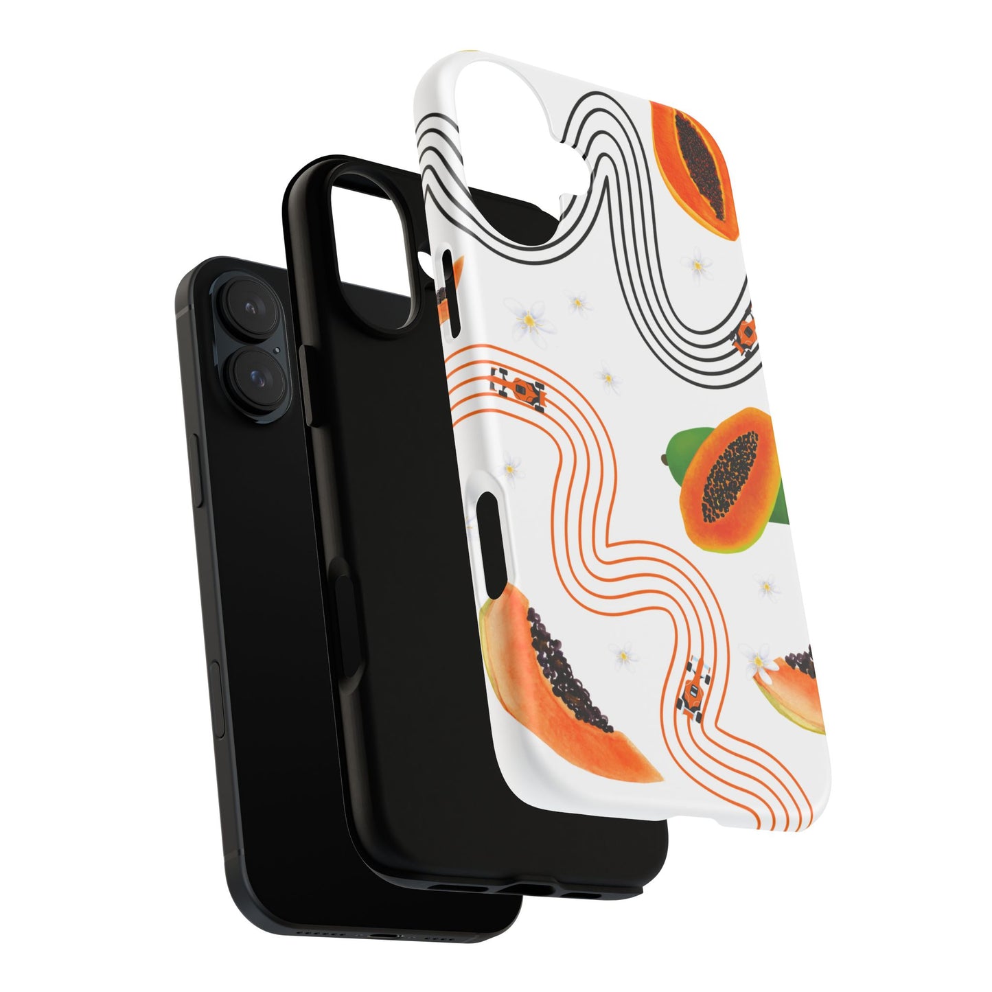 F1 McLaren and Papaya Phone Case , Trendy F1 Gift, Formula 1 Gift, Cute Fruit F1 Phone Case, Unique Phone Case
