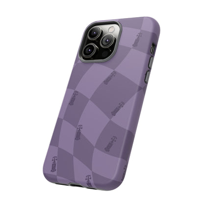 F1 Phone Case Purple Checkered Design, Trendy F1 Gift, Formula 1 Gift, Cute F1 Phone Case, Unique Formula One Phone Case