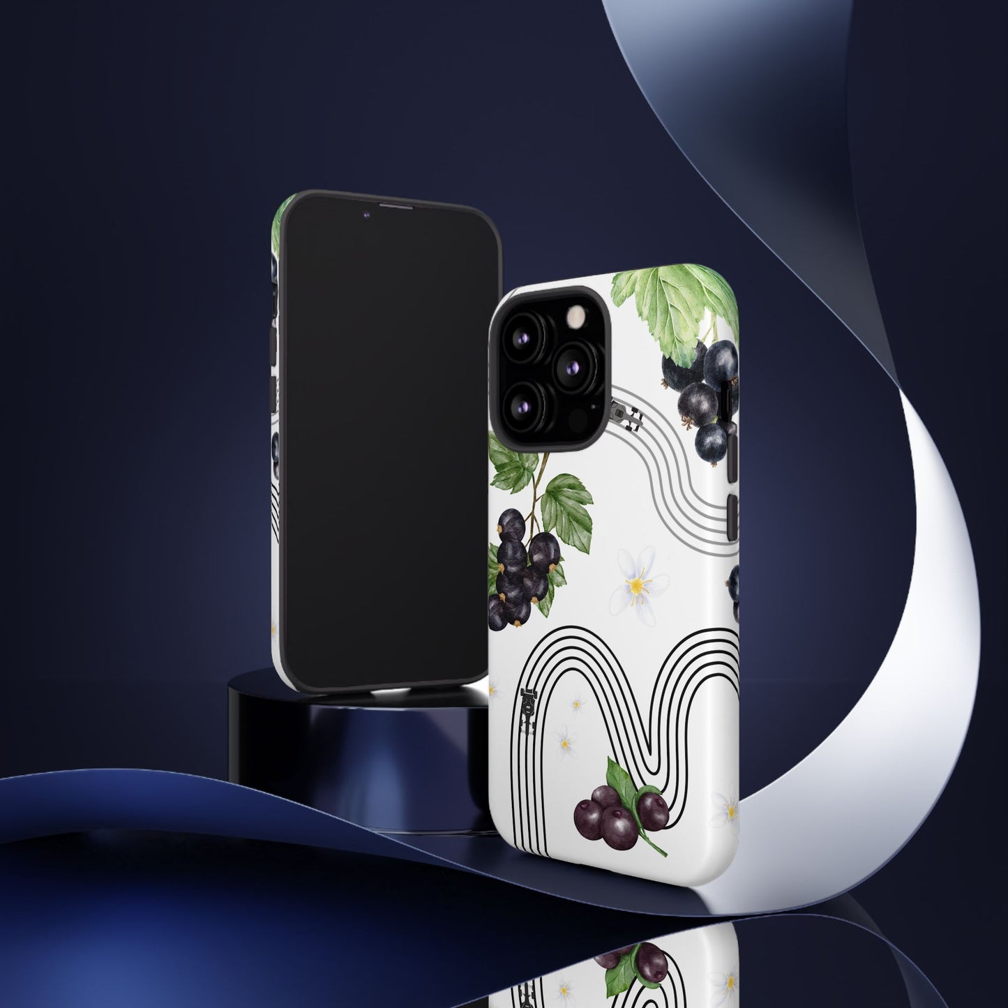 F1 Cadillac and Black Currants Phone Case, Trendy F1 Gift, Formula 1 Gift, Cute Fruit F1 Phone Case, Unique Phone Case