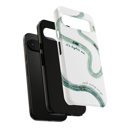 F1 Phone Case Green Painted "its lights out and away we go", Trendy F1 Gift, Formula 1 Gift, Cute F1 Phone Case, Gift for F1 Fans