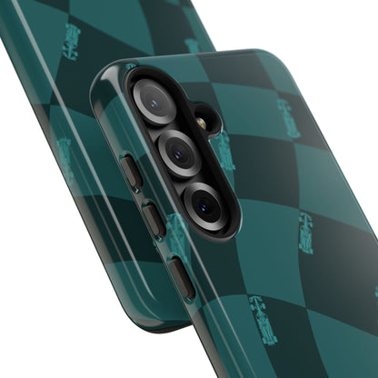 F1 Phone Case Teal Checkered Design, Trendy F1 Gift, Formula 1 Gift, Cute F1 Phone Case, Unique Formula One Phone Case