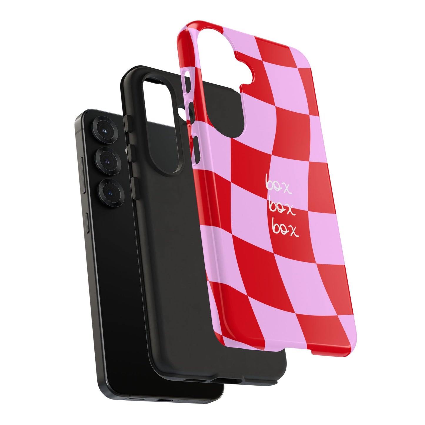 Pink and Red Checkered F1 Phone Case, Box Box Box F1 Phone Case