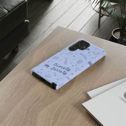 Blue Doodle "Simply Lovely" F1 Phone Case Design