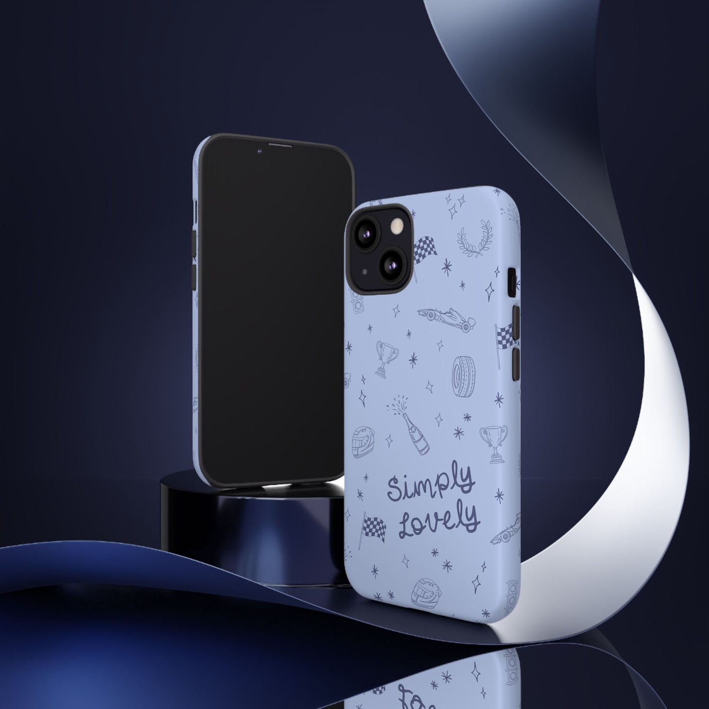 Blue Doodle "Simply Lovely" F1 Phone Case Design