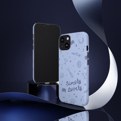Blue Doodle "Simply Lovely" F1 Phone Case Design