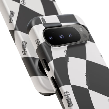 F1 Phone Case Black and White Checkered Design, Trendy F1 Gift, Formula 1 Gift, Cute F1 Phone Case, Unique Formula One Phone Case