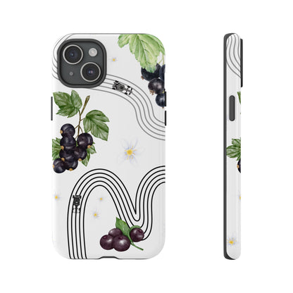 F1 Cadillac and Black Currants Phone Case, Trendy F1 Gift, Formula 1 Gift, Cute Fruit F1 Phone Case, Unique Phone Case