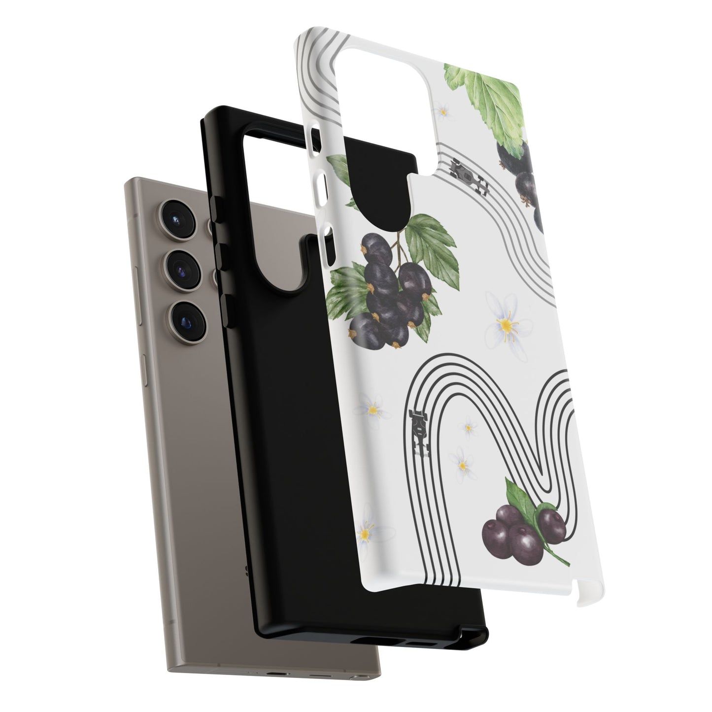 F1 Cadillac and Black Currants Phone Case, Trendy F1 Gift, Formula 1 Gift, Cute Fruit F1 Phone Case, Unique Phone Case