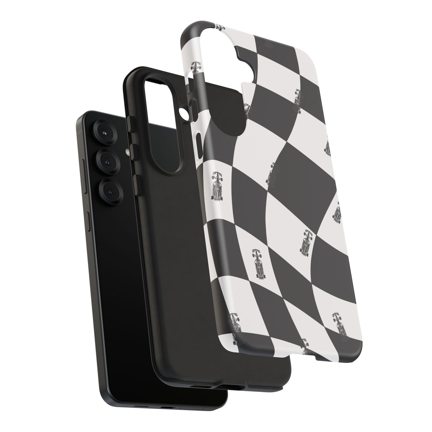 F1 Phone Case Black and White Checkered Design, Trendy F1 Gift, Formula 1 Gift, Cute F1 Phone Case, Unique Formula One Phone Case