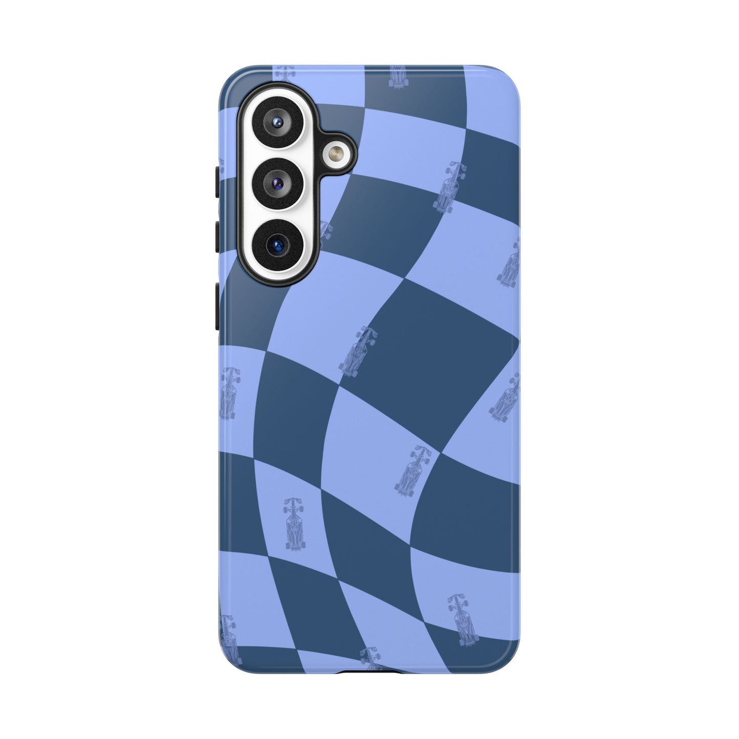 F1 Phone Case Blue Checkerboard Design, Trendy F1 Gift, Formula 1 Gift, Cute F1 Phone Case, Unique Formula One Phone Case