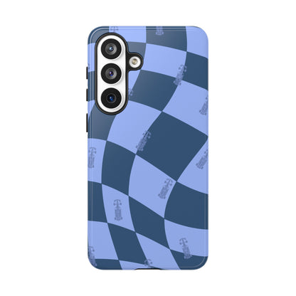 F1 Phone Case Blue Checkerboard Design, Trendy F1 Gift, Formula 1 Gift, Cute F1 Phone Case, Unique Formula One Phone Case