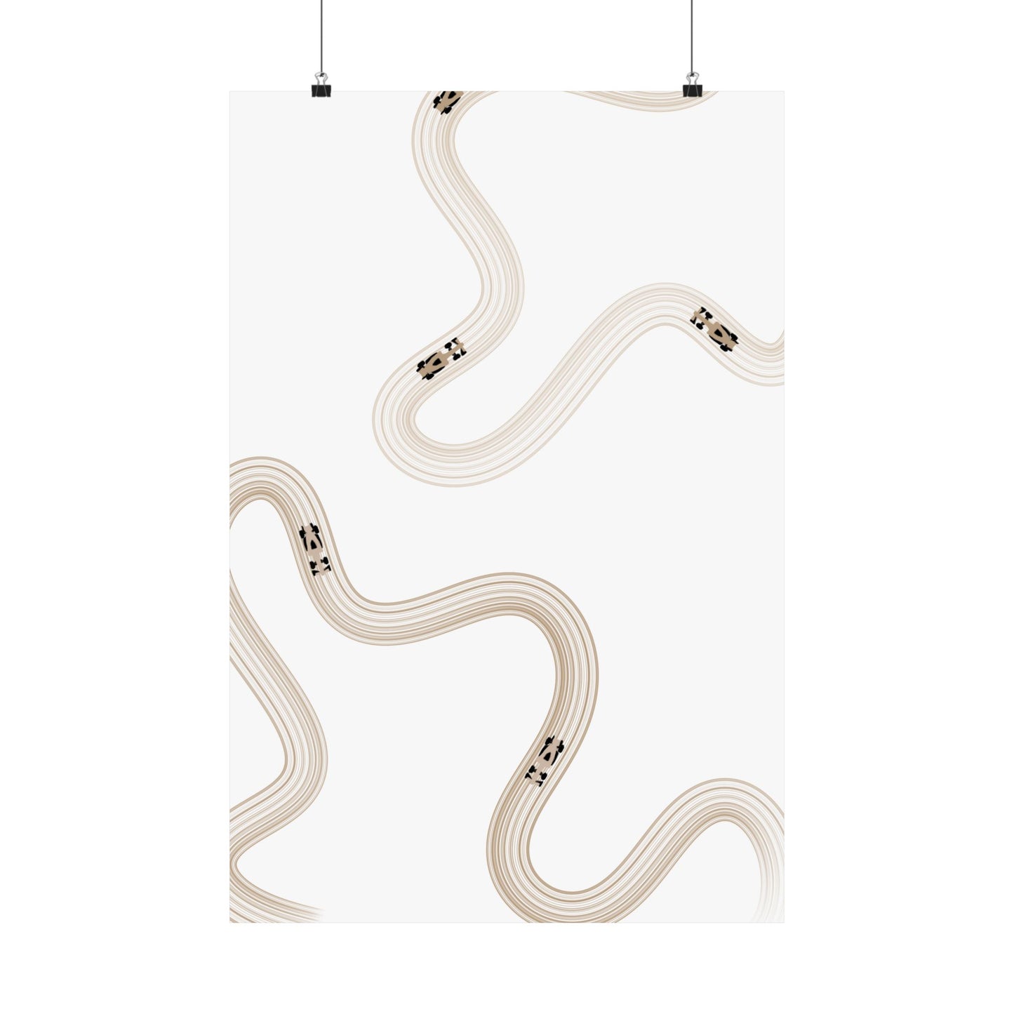 Neutral Beige F1 Matte Vertical Poster | Formula 1 Art Print (US SIZING)
