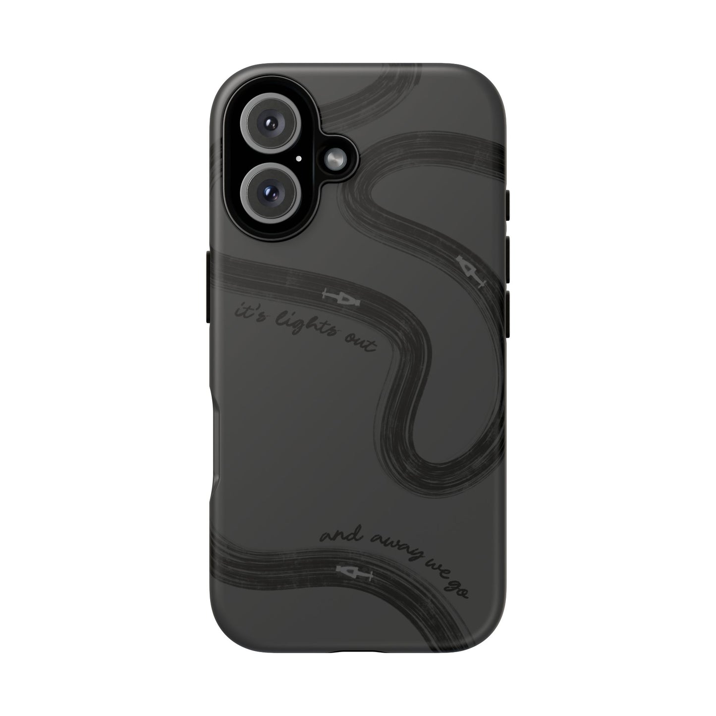 F1 Phone Case Monochrome Black Painted "its lights out and away we go", Trendy F1 Gift, Formula 1 Gift, Cute F1 Phone Case, Phone Case