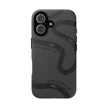 F1 Phone Case Monochrome Black Painted "its lights out and away we go", Trendy F1 Gift, Formula 1 Gift, Cute F1 Phone Case, Phone Case