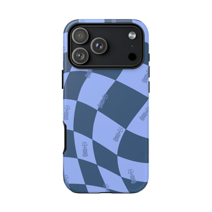 F1 Phone Case Blue Checkerboard Design, Trendy F1 Gift, Formula 1 Gift, Cute F1 Phone Case, Unique Formula One Phone Case