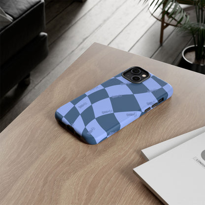 F1 Phone Case Blue Checkerboard Design, Trendy F1 Gift, Formula 1 Gift, Cute F1 Phone Case, Unique Formula One Phone Case
