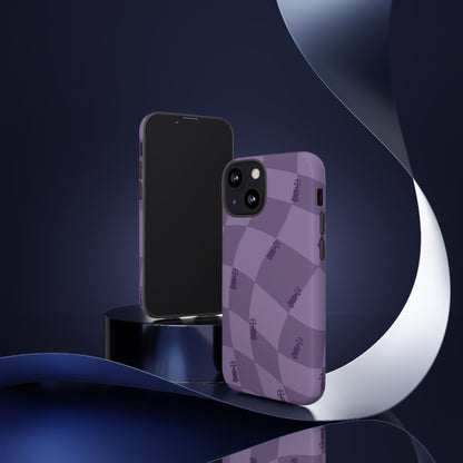 F1 Phone Case Purple Checkered Design, Trendy F1 Gift, Formula 1 Gift, Cute F1 Phone Case, Unique Formula One Phone Case