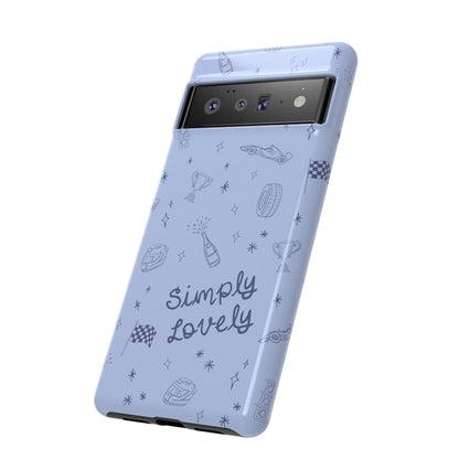 Blue Doodle "Simply Lovely" F1 Phone Case Design