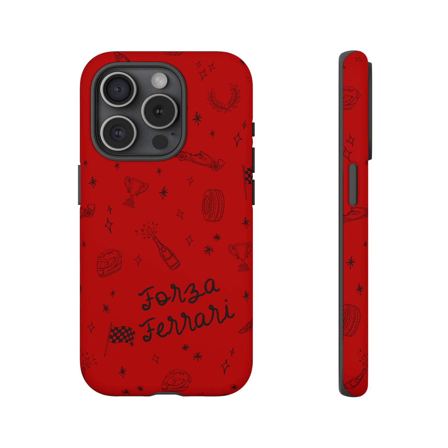 F1 Ferrari Racing Doodle "Forza Ferrari" F1 Phone Case Design