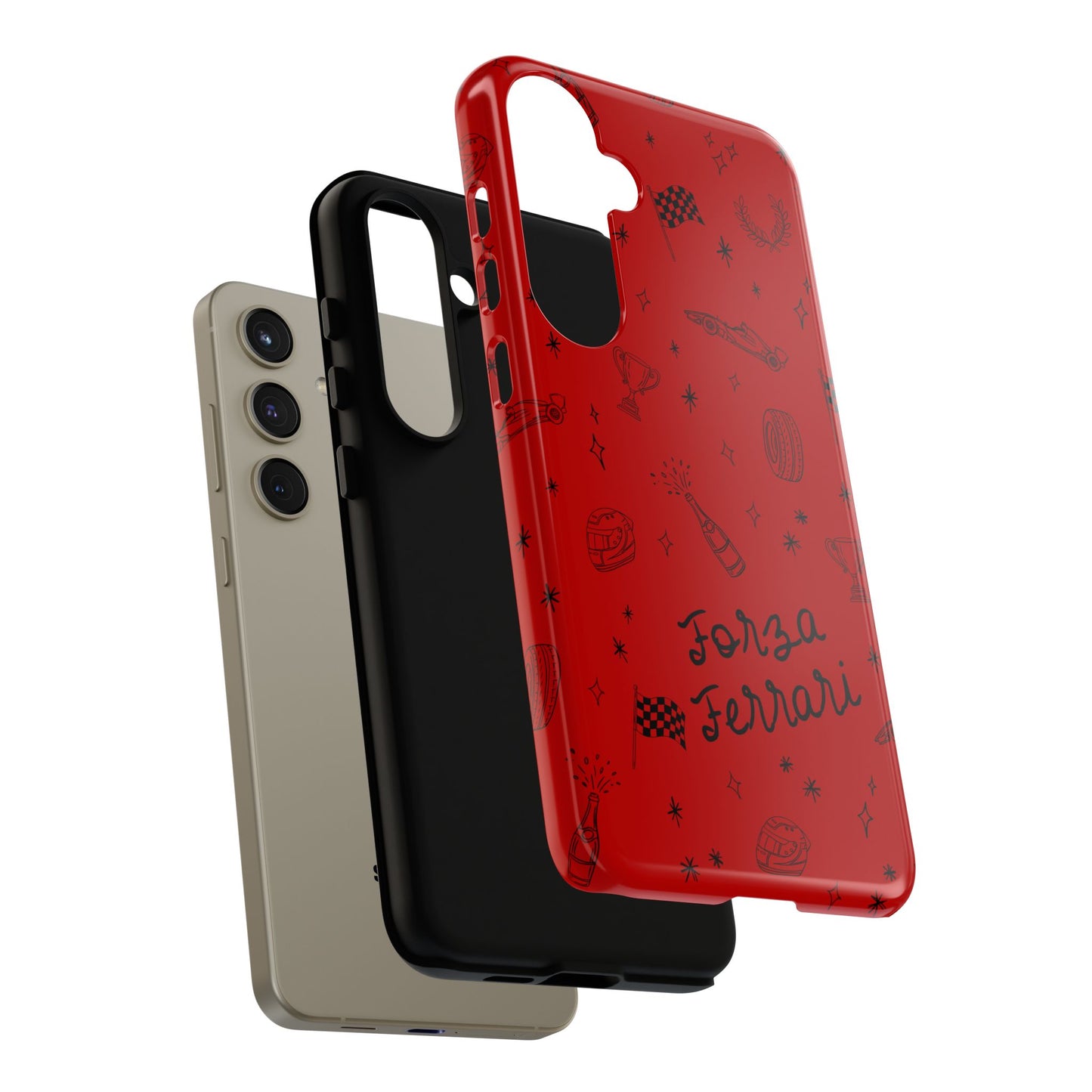 F1 Ferrari Racing Doodle "Forza Ferrari" F1 Phone Case Design