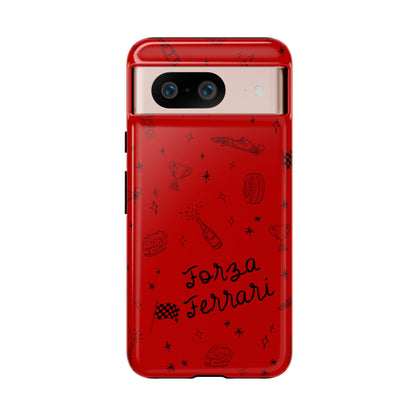 F1 Ferrari Racing Doodle "Forza Ferrari" F1 Phone Case Design