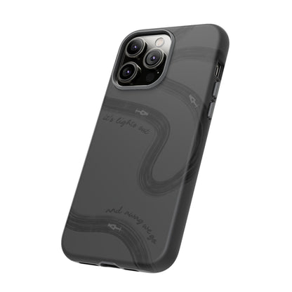 F1 Phone Case Monochrome Black Painted "its lights out and away we go", Trendy F1 Gift, Formula 1 Gift, Cute F1 Phone Case, Phone Case