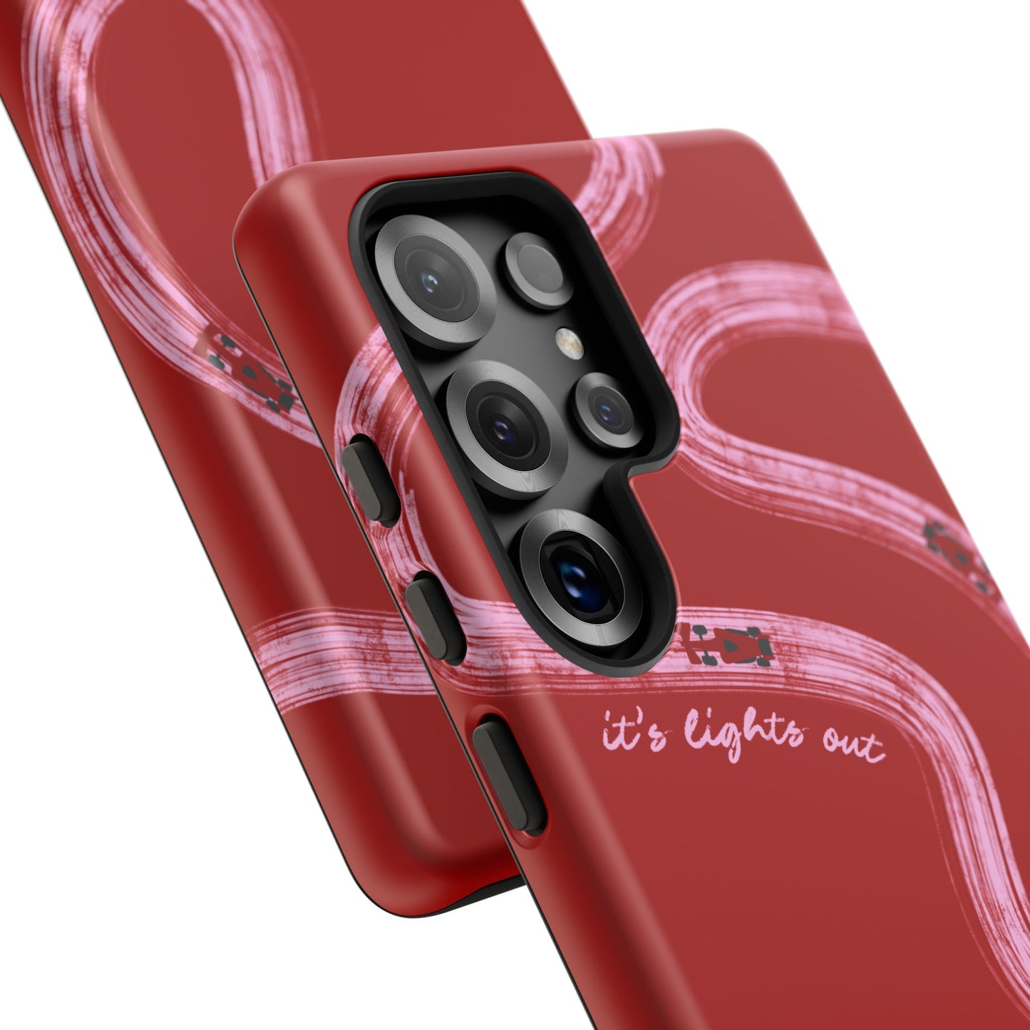 Red and Pink Lights Out F1 Phone Case Design, Trendy F1 Gift, Formula 1 Gift, Cute F1 Phone Case, Unique Formula One Phone Case