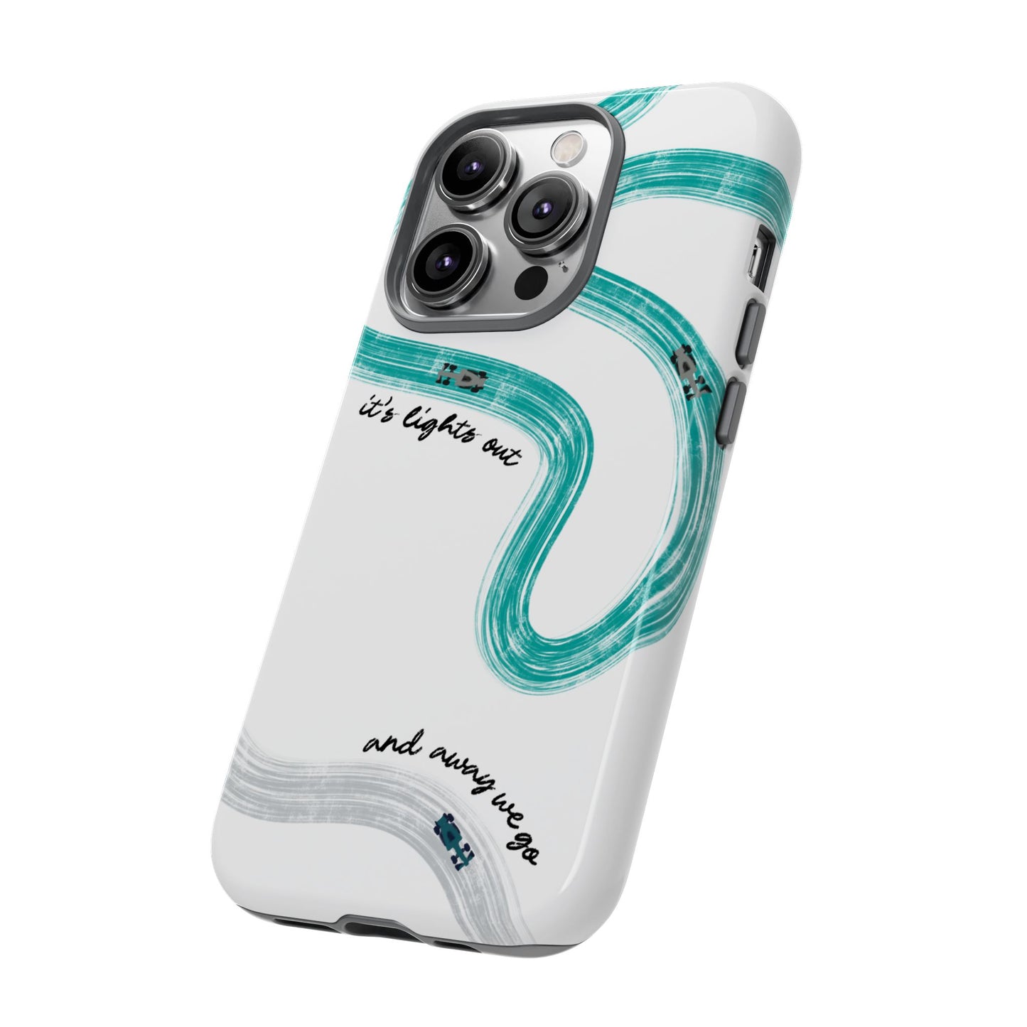 Mercedes F1 Phone Case Painted "its lights out and away we go", Trendy F1 Gift, Formula 1 Gift, Cute F1 Phone Case