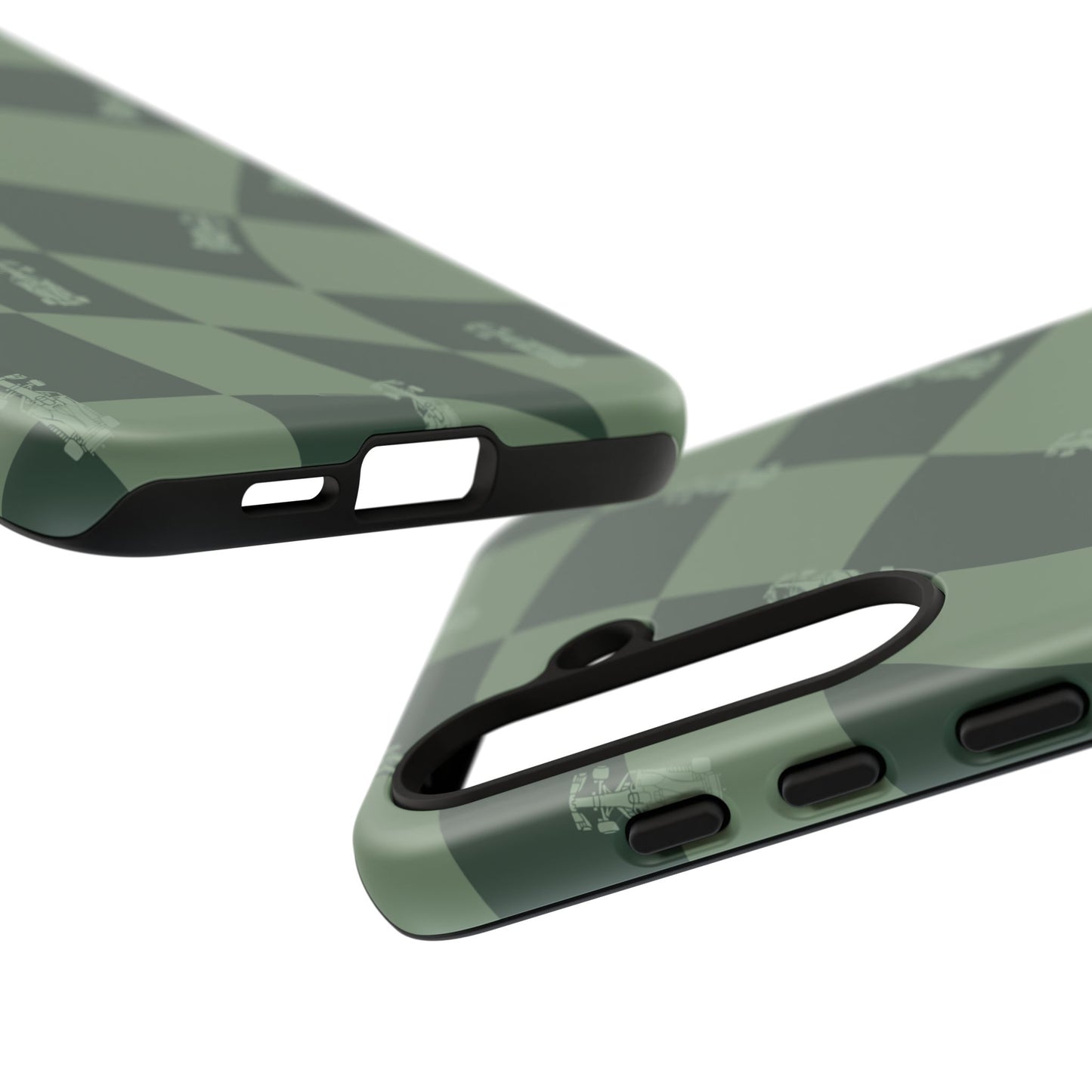 F1 Phone Case Green Checkerboard Design, Trendy F1 Gift, Formula 1 Gift, Cute F1 Phone Case, Unique Formula One Phone Case