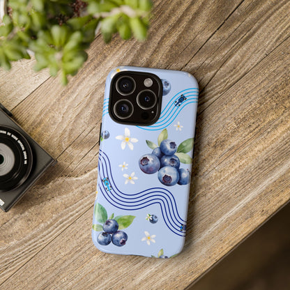 Blue F1 Williams and Blueberries Phone Case, Trendy F1 Gift, Formula 1 Gift, Cute Fruit F1 Phone Case, Unique Phone Case