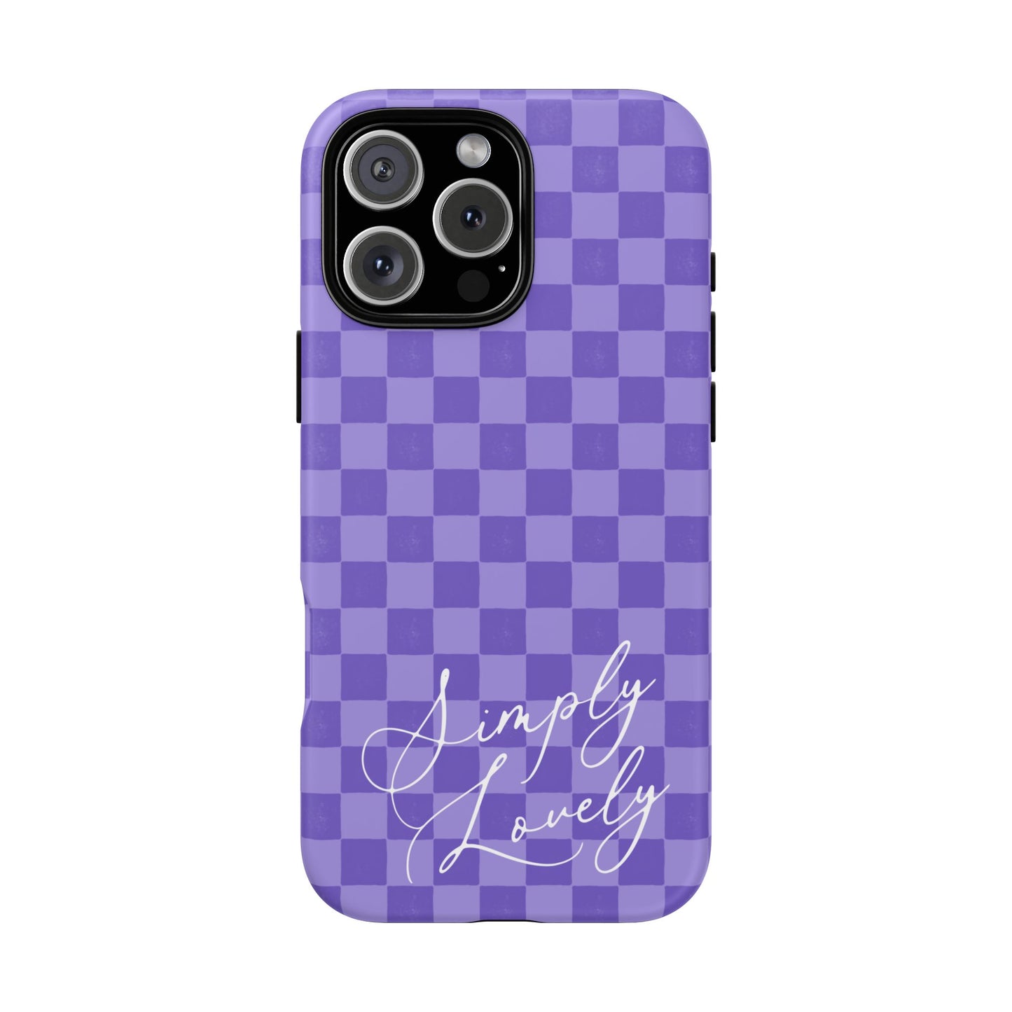 Simply Lovely Purple Checkered F1 Phone Case Design, Trendy F1 Gift, Formula 1 Gift, Cute F1 Phone Case