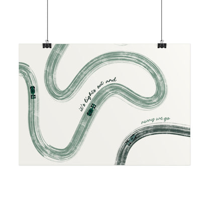 Horizontal Green F1 Abstract Art Poster | Minimalist F1 Art - EU Sizing (Physical Print)