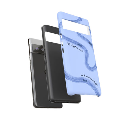 F1 Phone Case Monochrome Blue Painted "its lights out and away we go", Trendy F1 Gift, Formula 1 Gift, Cute F1 Phone Case, Phone Case