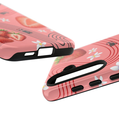 Red F1 Audi and Strawberries Phone Case, Trendy F1 Gift, Formula 1 Gift, Cute Fruit F1 Phone Case, Unique Phone Case