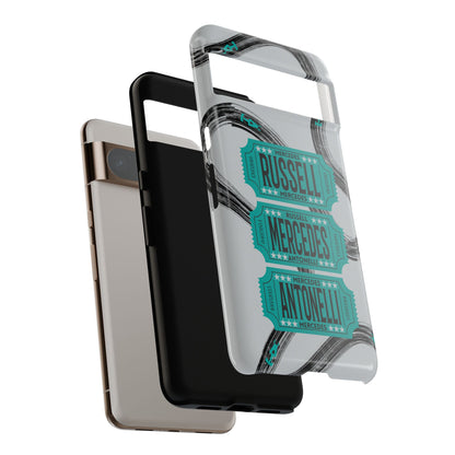 Mercedes F1 Phone Case Painted Ticket Stubs, Trendy F1 Gift, Formula 1 Gift, Cute F1 Phone Case