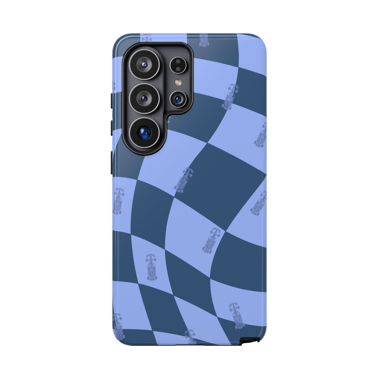 F1 Phone Case Blue Checkerboard Design, Trendy F1 Gift, Formula 1 Gift, Cute F1 Phone Case, Unique Formula One Phone Case