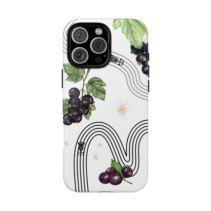 F1 Cadillac and Black Currants Phone Case, Trendy F1 Gift, Formula 1 Gift, Cute Fruit F1 Phone Case, Unique Phone Case