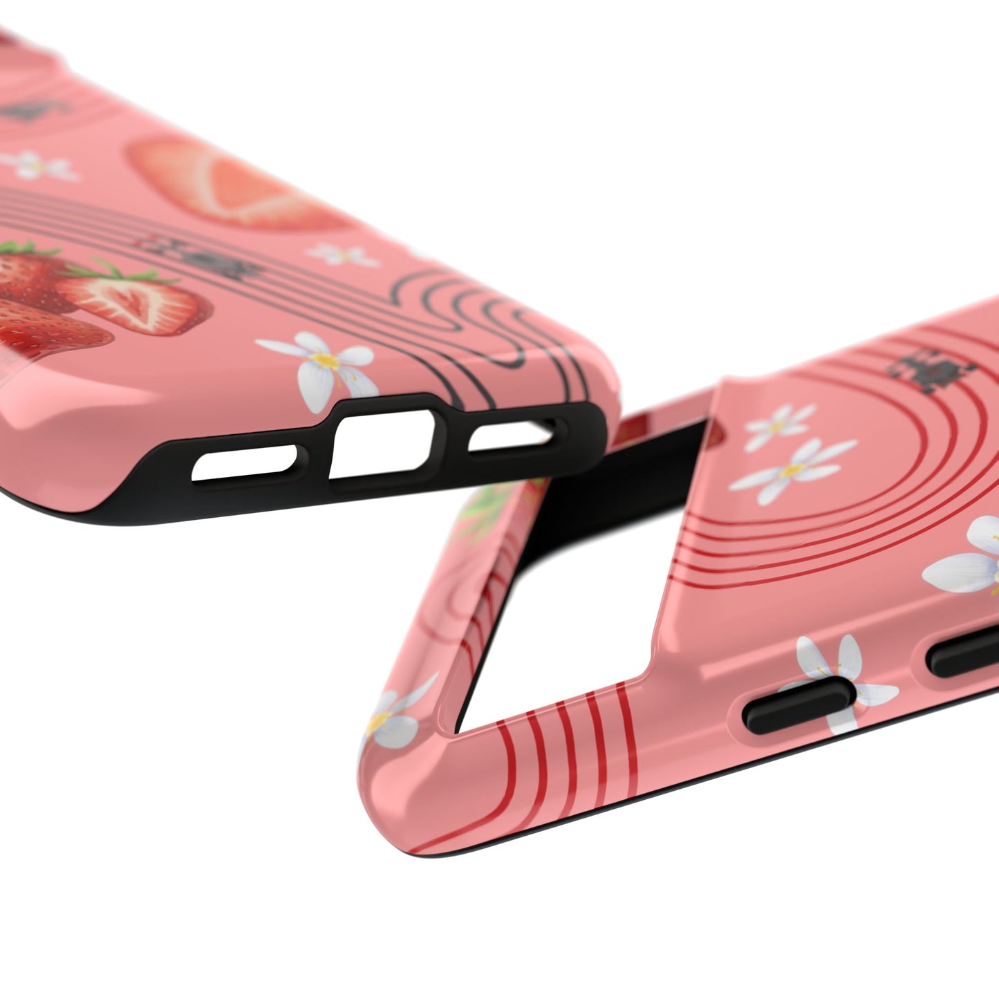 Red F1 Audi and Strawberries Phone Case, Trendy F1 Gift, Formula 1 Gift, Cute Fruit F1 Phone Case, Unique Phone Case
