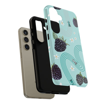 Teal F1 Mercedes and Blackberries Phone Case , Trendy F1 Gift, Formula 1 Gift, Cute Fruit F1 Phone Case, Unique Phone Case