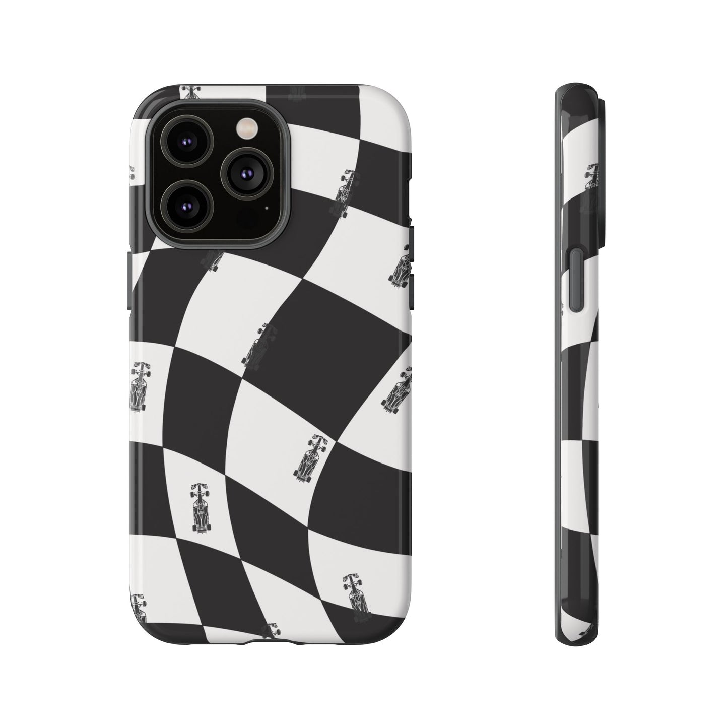 F1 Phone Case Black and White Checkered Design, Trendy F1 Gift, Formula 1 Gift, Cute F1 Phone Case, Unique Formula One Phone Case