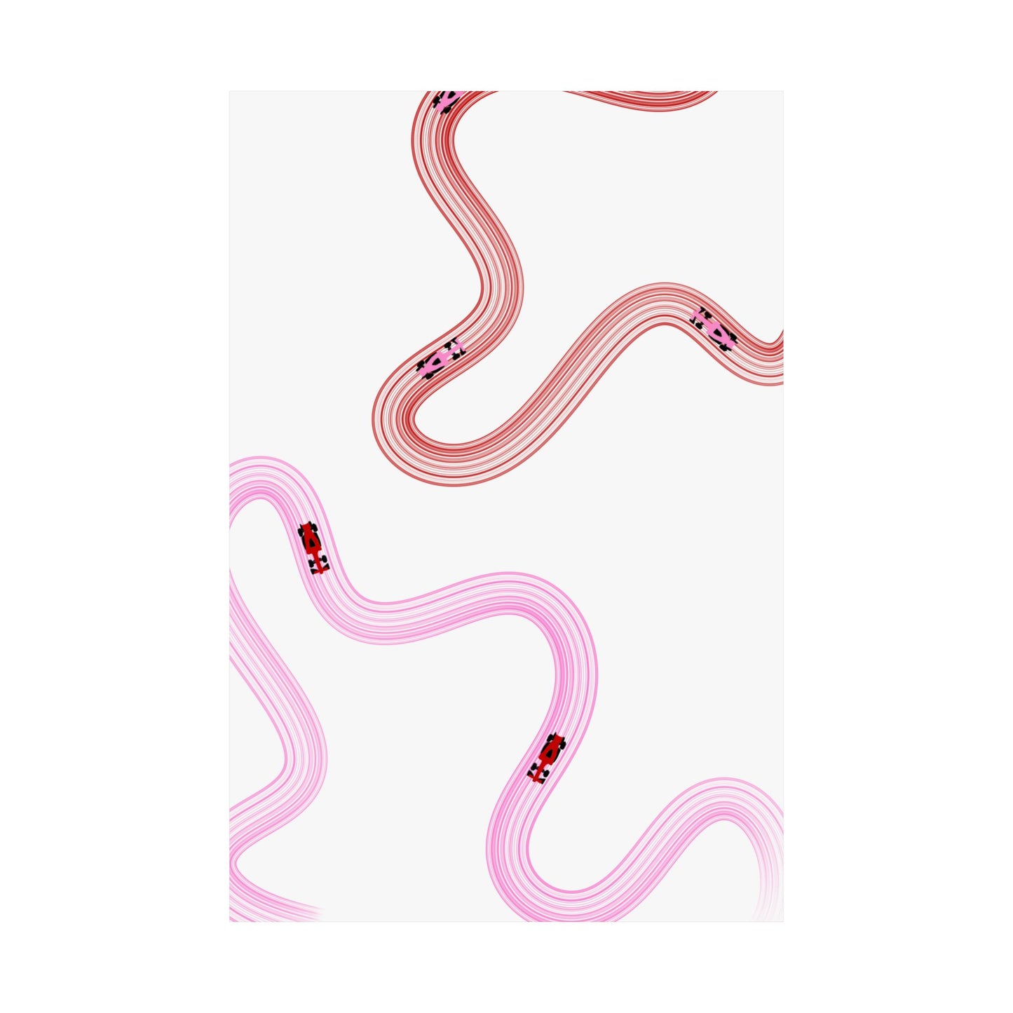 Pink and Red F1 Matte Vertical Poster | Formula 1 Art Print (US SIZING)