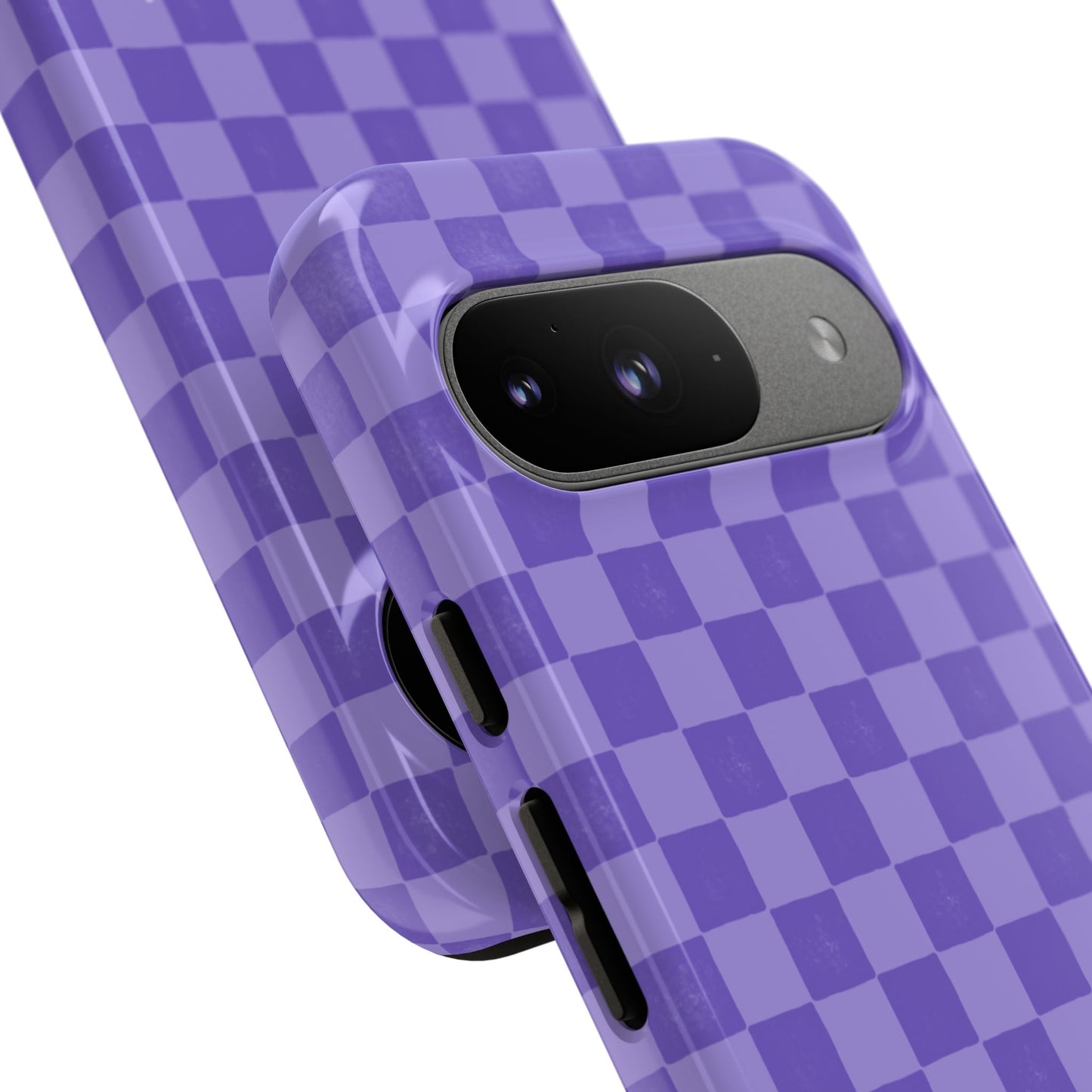 Simply Lovely Purple Checkered F1 Phone Case Design, Trendy F1 Gift, Formula 1 Gift, Cute F1 Phone Case