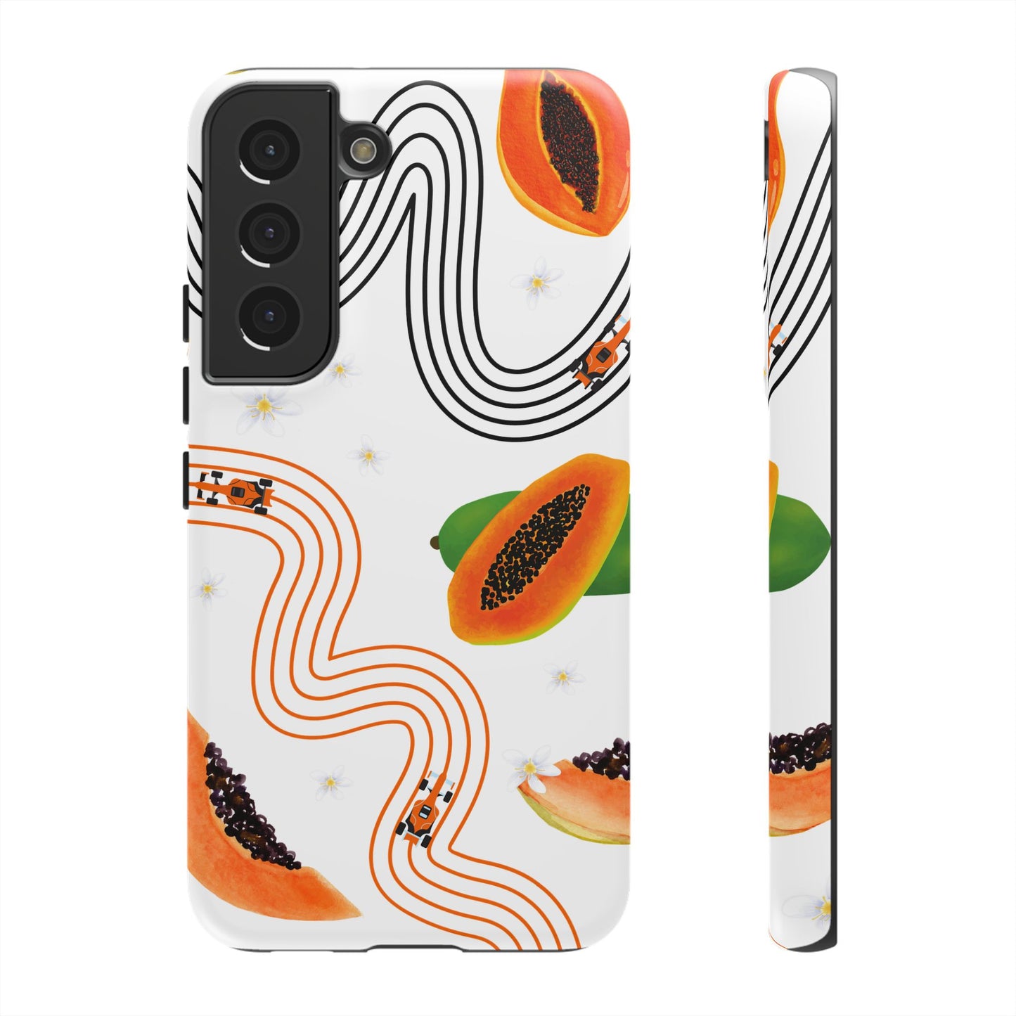 F1 McLaren and Papaya Phone Case , Trendy F1 Gift, Formula 1 Gift, Cute Fruit F1 Phone Case, Unique Phone Case