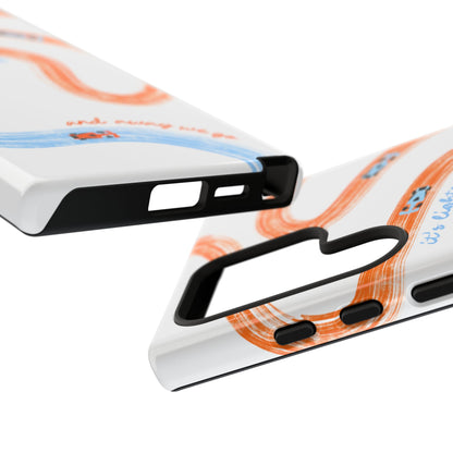 McLaren F1 Phone Case Orange and Blue Painted "its lights out and away we go", Trendy F1 Gift, Formula 1 Gift, Cute F1 Phone Case