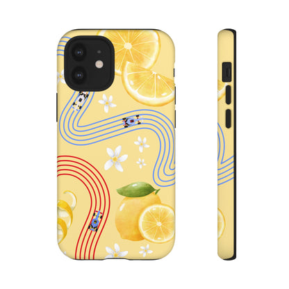 Yellow F1 Racing Bulls and Lemons Phone Case, Trendy F1 Gift, Formula 1 Gift, Cute Fruit F1 Phone Case, Unique Phone Case